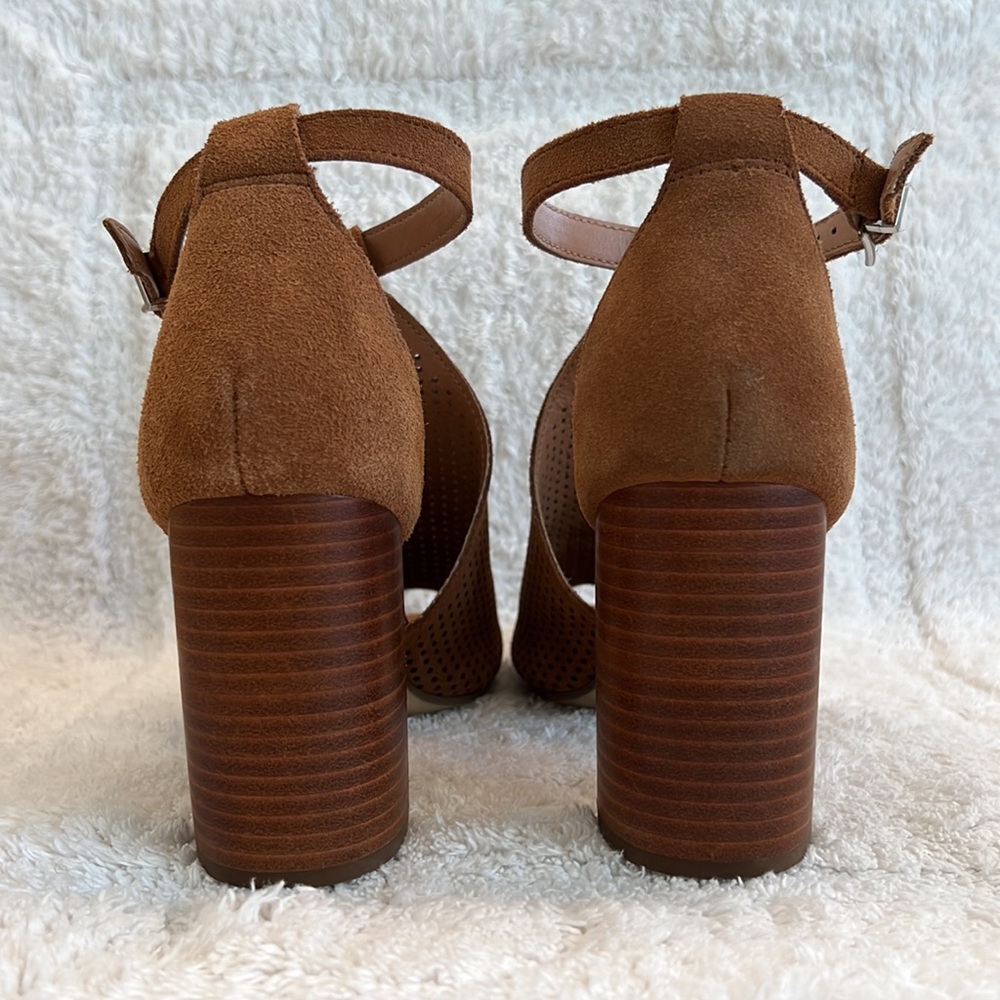 Suede Steve Madden Stack Heel with Peep Toe - Picture 5 of 16